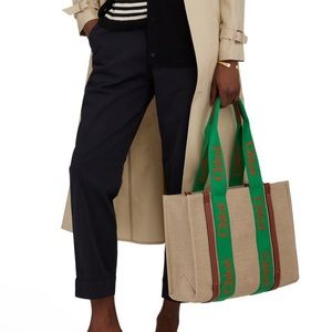 Chloe Beige and Green Tote Bag